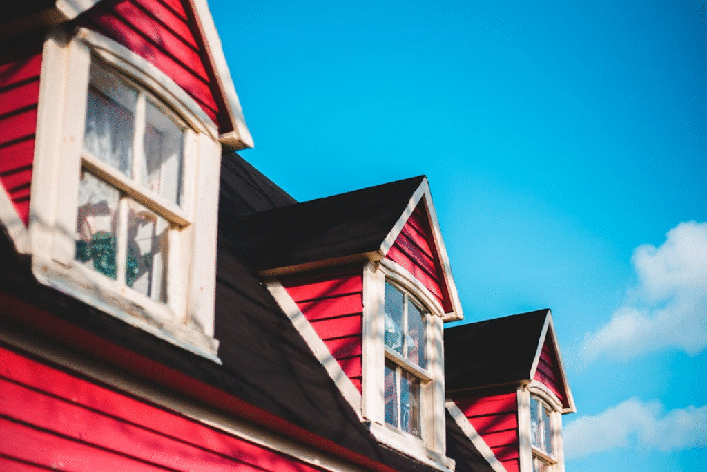 Attic windows of a house