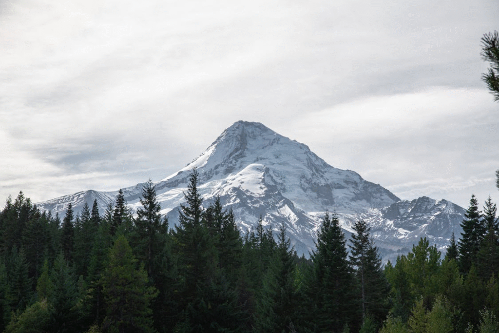 A snow capped mountain peak in Montana